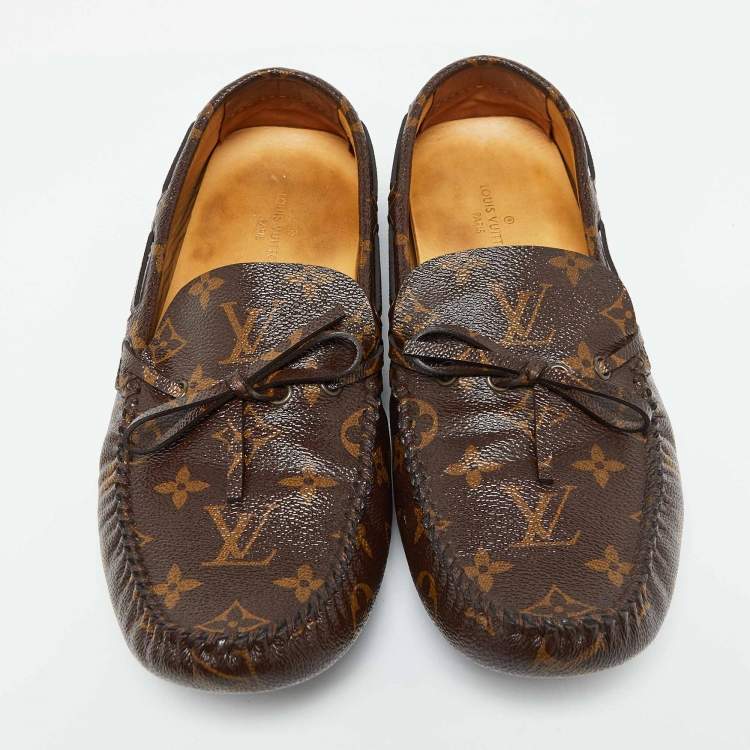 مملوكة مسبقًا Louis Vuitton Brown Monogram Canvas Gloria Slip on Loafers Size 41.5