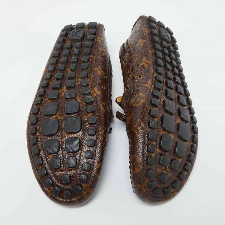 مملوكة مسبقًا Louis Vuitton Brown Monogram Canvas Gloria Slip on Loafers Size 41.5