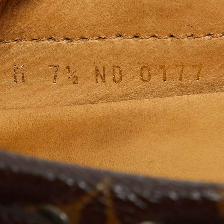 مملوكة مسبقًا Louis Vuitton Brown Monogram Canvas Gloria Slip on Loafers Size 41.5