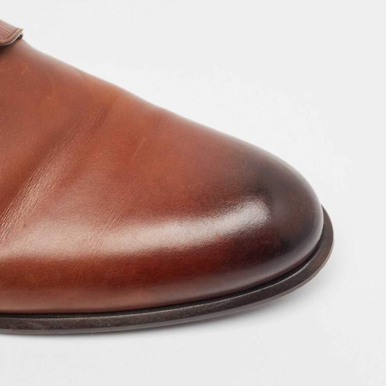 Pre Owned Louis Vuitton Brown Leather Lace Up Derby Size 41.5