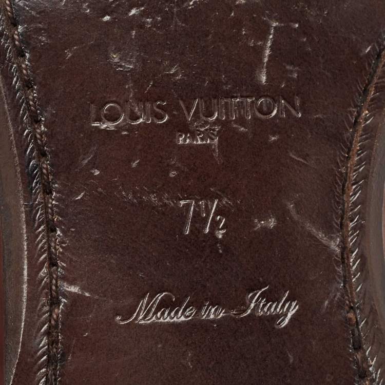 Pre Owned Louis Vuitton Brown Leather Lace Up Derby Size 41.5