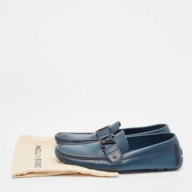 مملوكة مسبقًا Louis Vuitton Blue Leather Monte Carlo Loafers Size 42