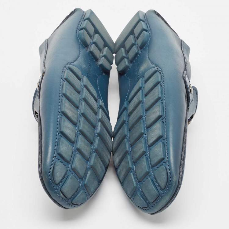 مملوكة مسبقًا Louis Vuitton Blue Leather Monte Carlo Loafers Size 42