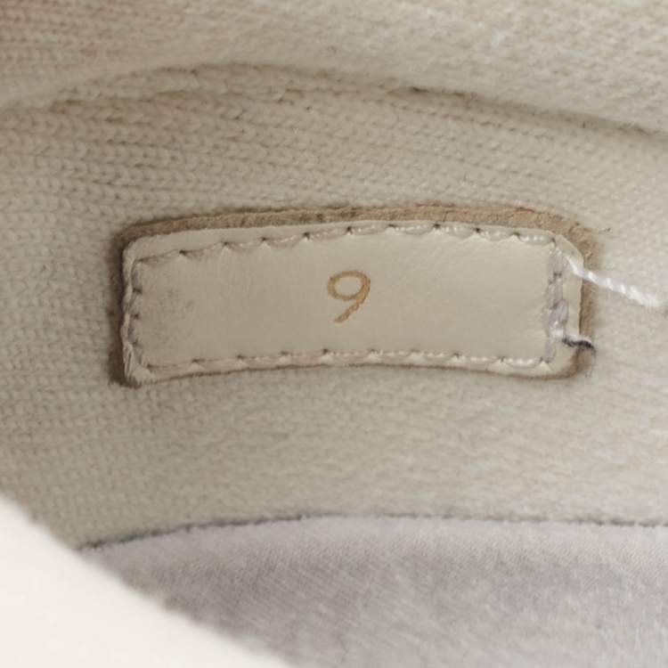 Pre Owned Louis Vuitton White Knit Fabric VNR Lace Up Sneakers Size 43