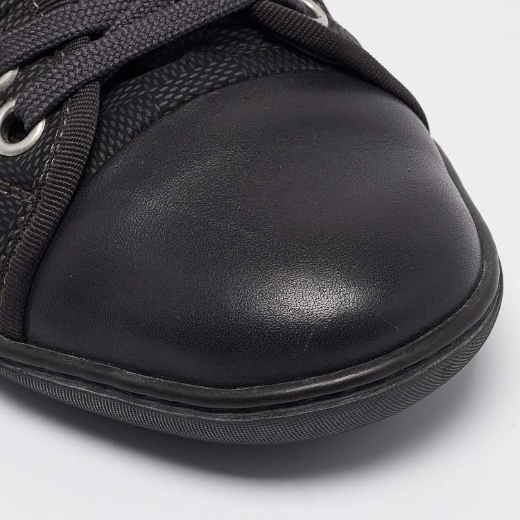 Pre Owned Louis Vuitton Black Nylon and Leather High Top Sneakers Size 41