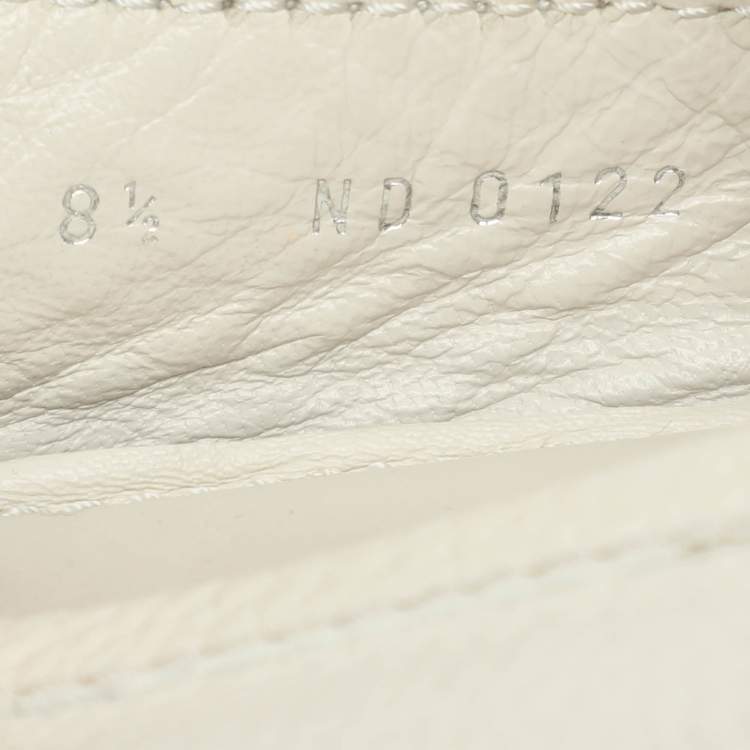 Pre Owned Louis Vuitton White Leather Hockenheim Loafers Size 42.5