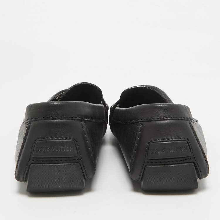 Pre Owned Louis Vuitton Black Leather Monte Carlo Loafers Size 43.5