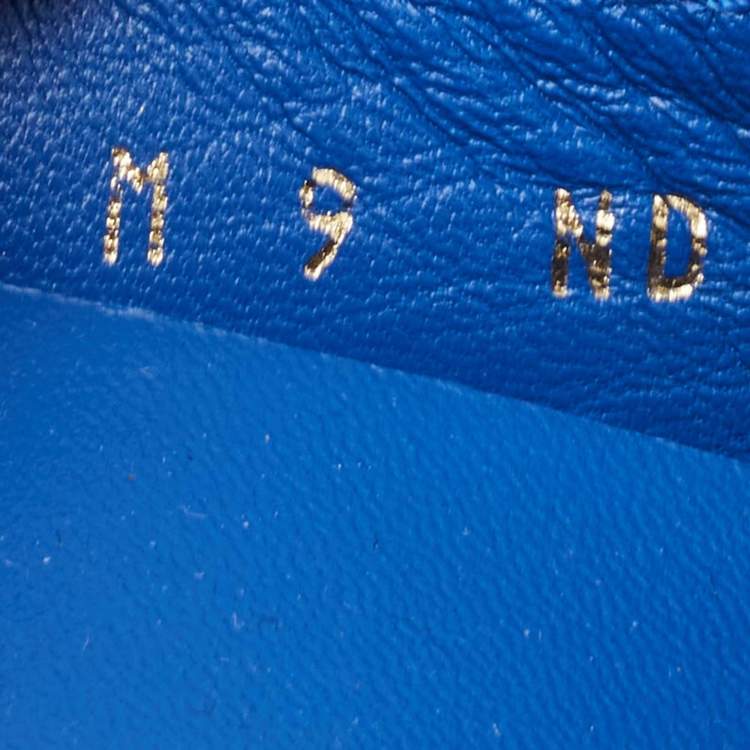 Pre Owned Louis Vuitton Navy Blue Nubuck Leather Bow Loafers Size 43