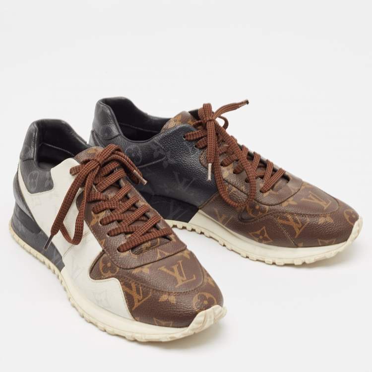 Pre Owned Louis Vuitton Brown Canvas RunAway Lace Up Sneakers Size 39.5