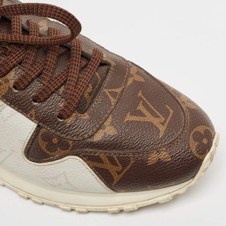 Pre Owned Louis Vuitton Brown Canvas RunAway Lace Up Sneakers Size 39.5