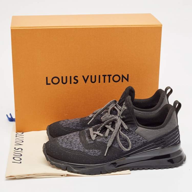 Pre Owned Louis Vuitton Black Knit Fabric V.N.R Lace Up Sneakers Size 42.5