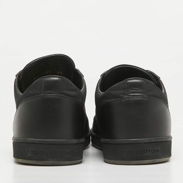 Pre Owned Louis Vuitton Black Damier Graphite Fabric and Leather Offshore Sneakers Size 42.5