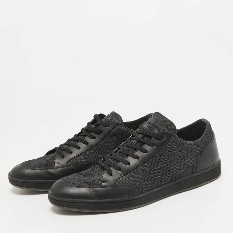 Pre Owned Louis Vuitton Black Damier Graphite Fabric and Leather Offshore Sneakers Size 42.5