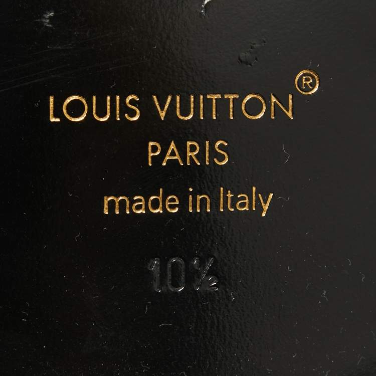 Pre Owned Louis Vuitton Black Leather Penny Loafers Size 44.5