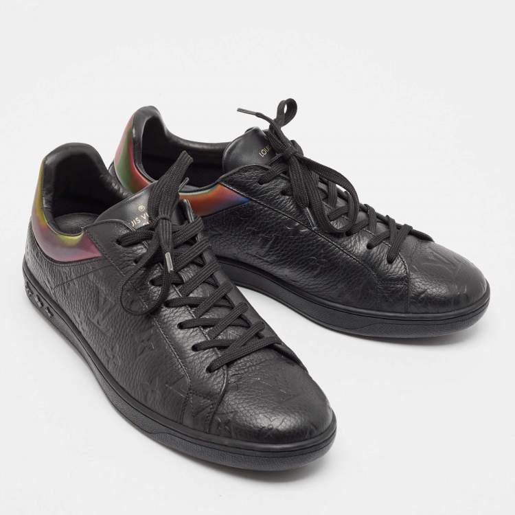Pre Owned Louis Vuitton Black Monogram Leather Luxembourg Sneakers Size 41