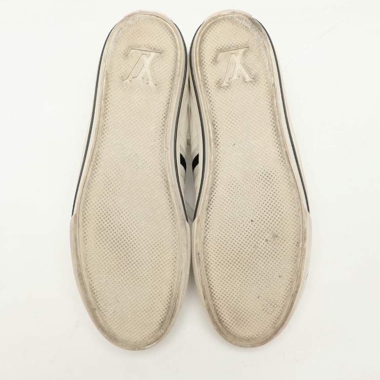 Pre Owned Louis Vuitton White Leather Low Top Sneakers Size 42