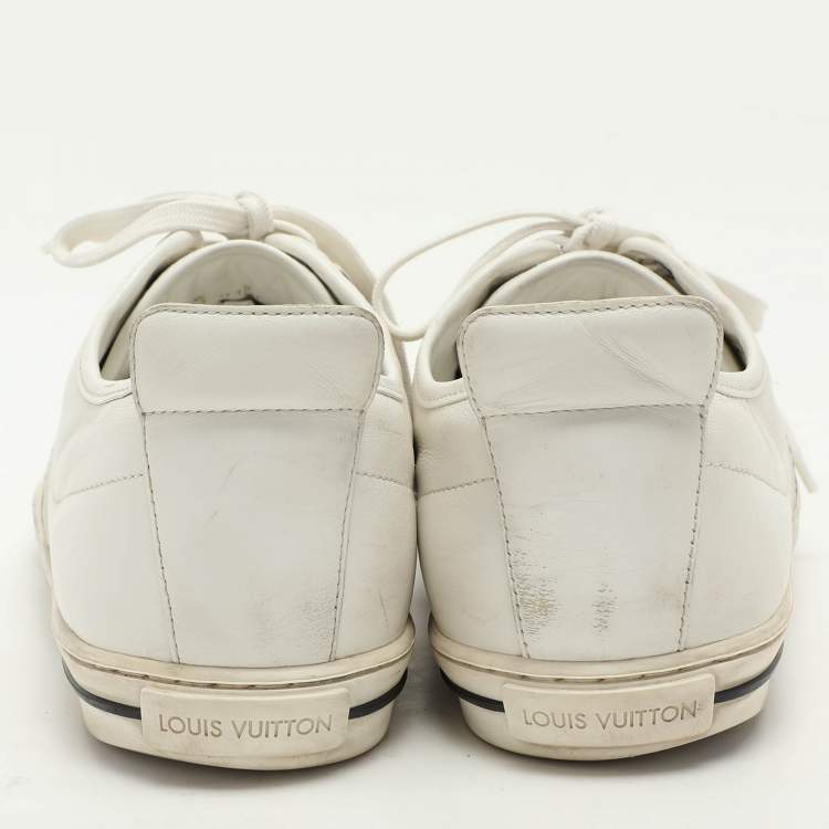 Pre Owned Louis Vuitton White Leather Low Top Sneakers Size 42