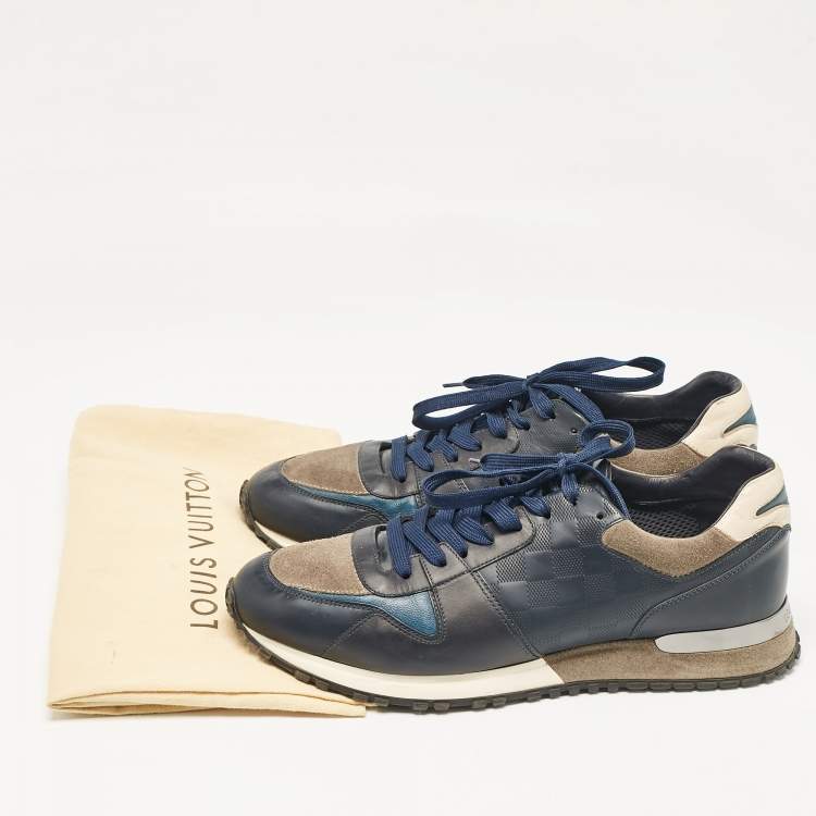 مملوكة مسبقًا Louis Vuitton Tricolor Leather and Suede Low Top Sneakers Size 44