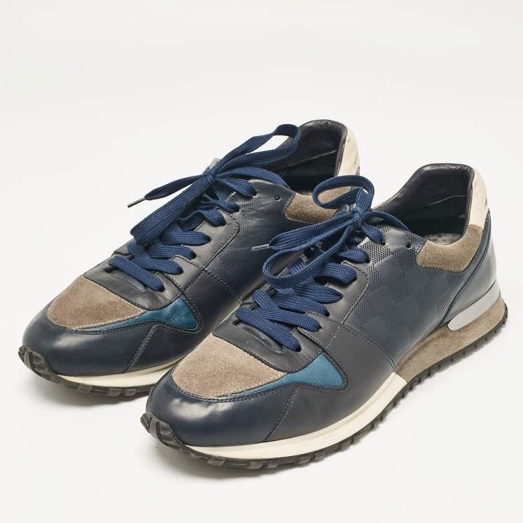 مملوكة مسبقًا Louis Vuitton Tricolor Leather and Suede Low Top Sneakers Size 44