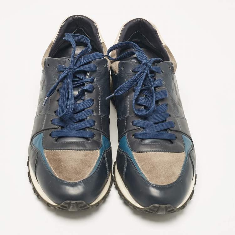 مملوكة مسبقًا Louis Vuitton Tricolor Leather and Suede Low Top Sneakers Size 44