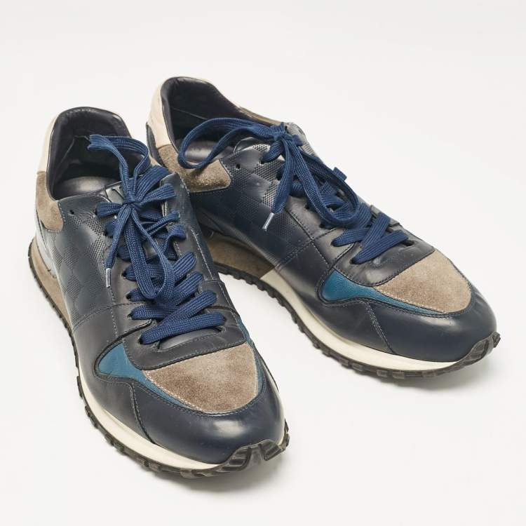 مملوكة مسبقًا Louis Vuitton Tricolor Leather and Suede Low Top Sneakers Size 44