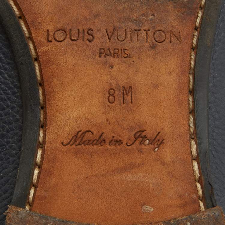 مملوكة مسبقًا Louis Vuitton Black Leather Slip On Loafers Size 42