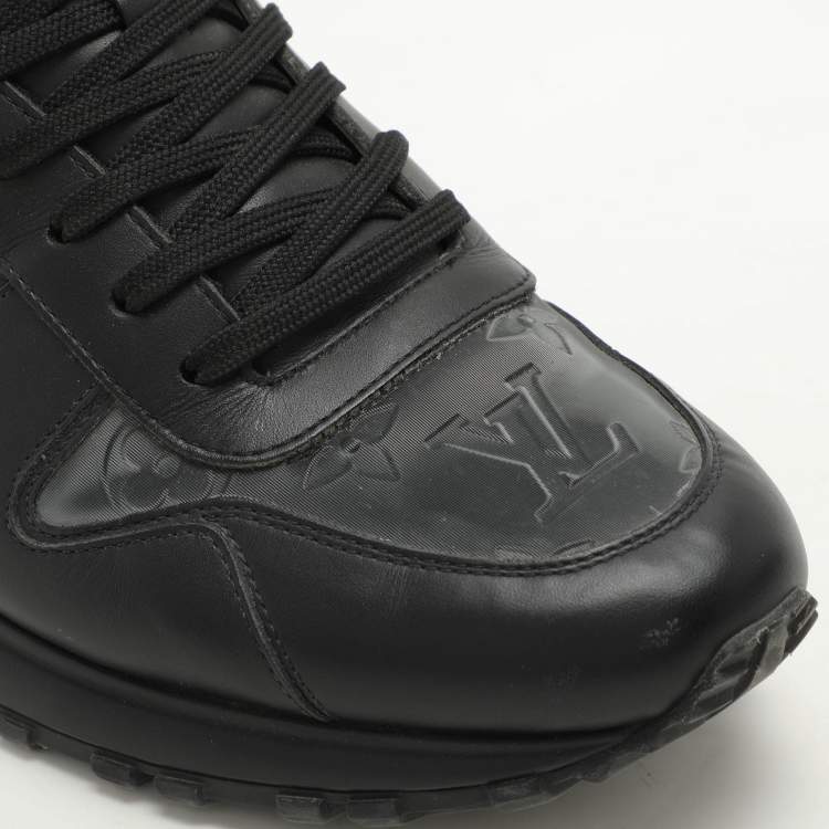 Pre Owned Louis Vuitton Black Monogram PVC and Leather Runaway Sneakers Size 42