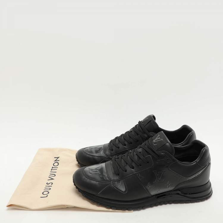 Pre Owned Louis Vuitton Black Monogram PVC and Leather Runaway Sneakers Size 42