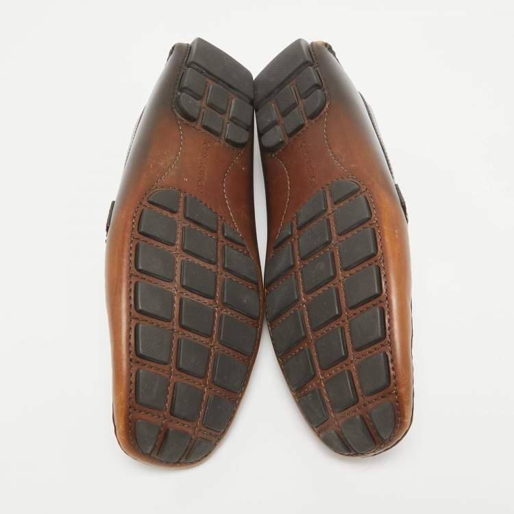 Pre Owned Louis Vuitton Brown Leather Monte Carlo Loafers Size 42