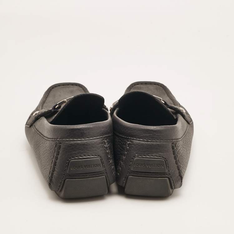 Pre Owned Louis Vuitton Black Leather Monte Carlo Loafers Size 42