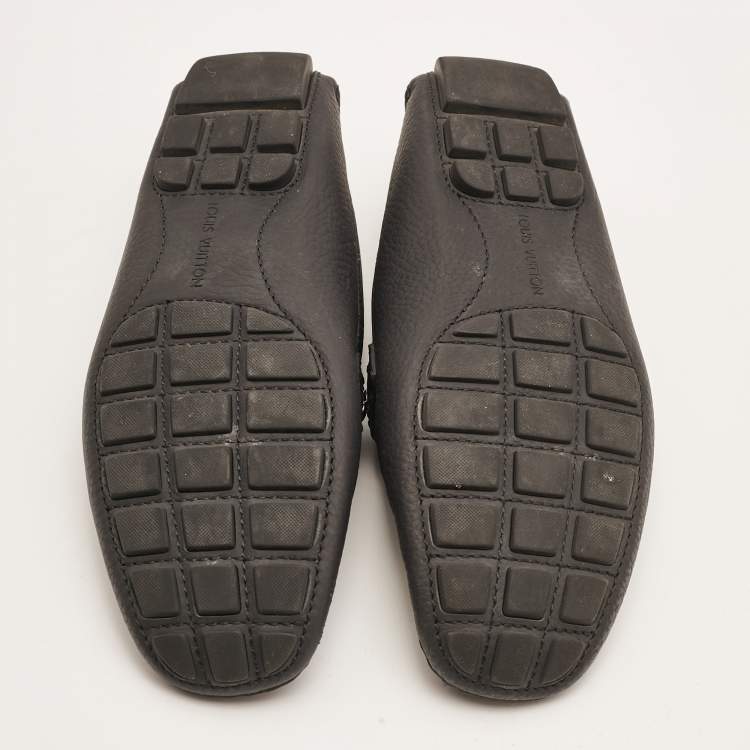 Pre Owned Louis Vuitton Black Leather Monte Carlo Loafers Size 42