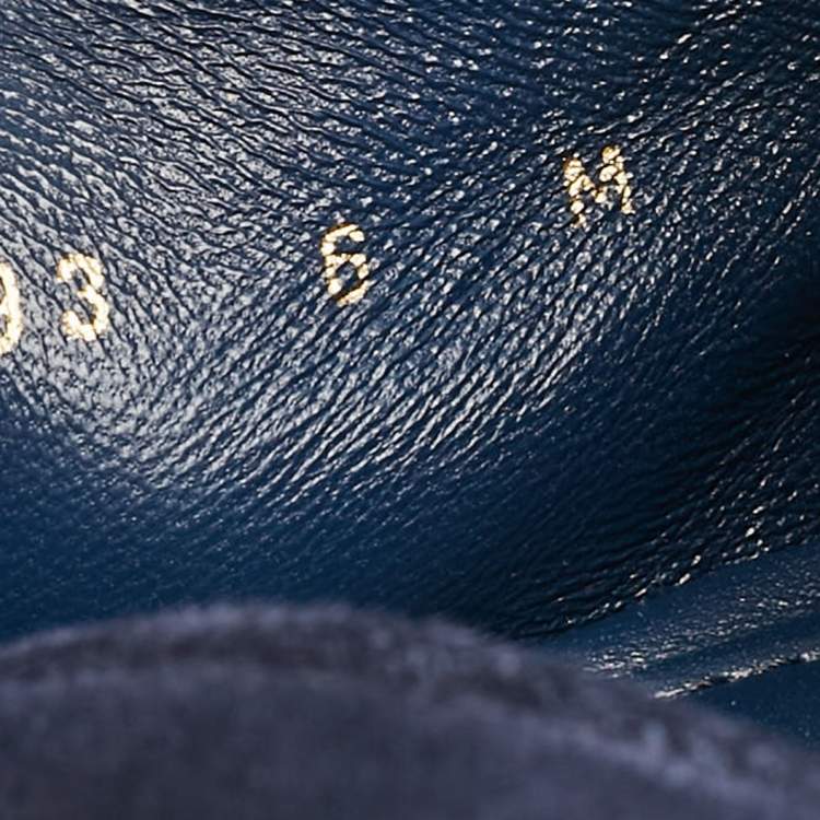 Pre Owned Louis Vuitton Navy Blue Suede Estate Loafers Size 40