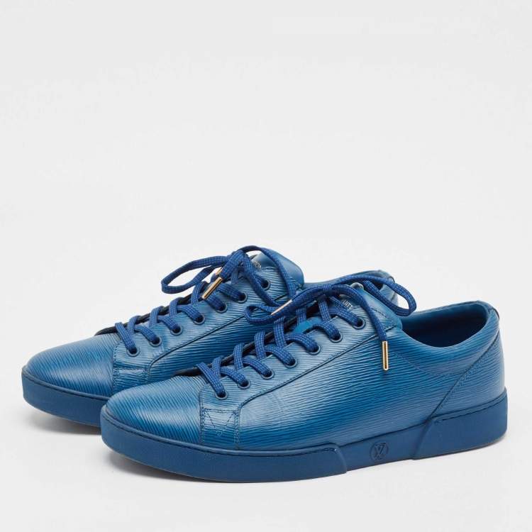 Pre Owned Louis Vuitton Blue Epi Leather Concorde Low Top Sneakers Size 43
