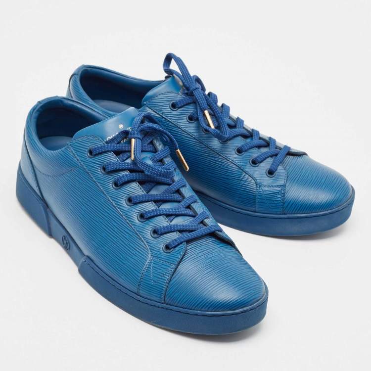 Pre Owned Louis Vuitton Blue Epi Leather Concorde Low Top Sneakers Size 43