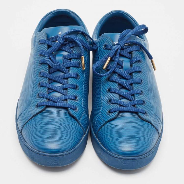 Pre Owned Louis Vuitton Blue Epi Leather Concorde Low Top Sneakers Size 43