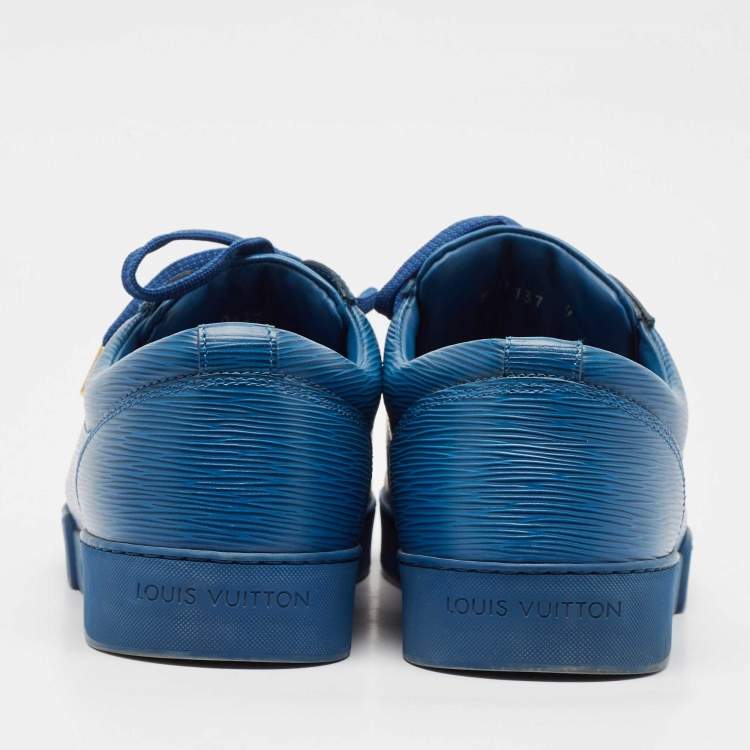Pre Owned Louis Vuitton Blue Epi Leather Concorde Low Top Sneakers Size 43