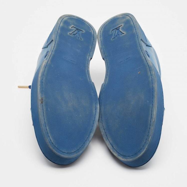 Pre Owned Louis Vuitton Blue Epi Leather Concorde Low Top Sneakers Size 43