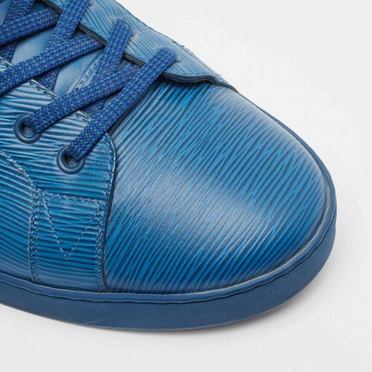 Pre Owned Louis Vuitton Blue Epi Leather Concorde Low Top Sneakers Size 43