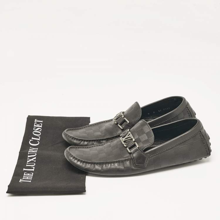 مملوكة مسبقًا Louis Vuitton Black Leather Monte Carlo Loafers Size 42