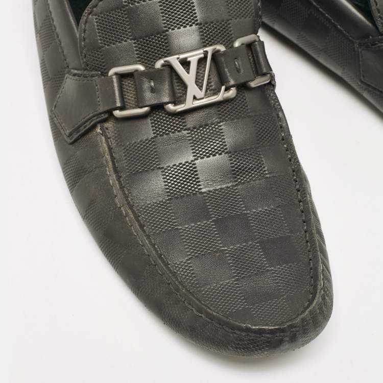 مملوكة مسبقًا Louis Vuitton Black Leather Monte Carlo Loafers Size 42