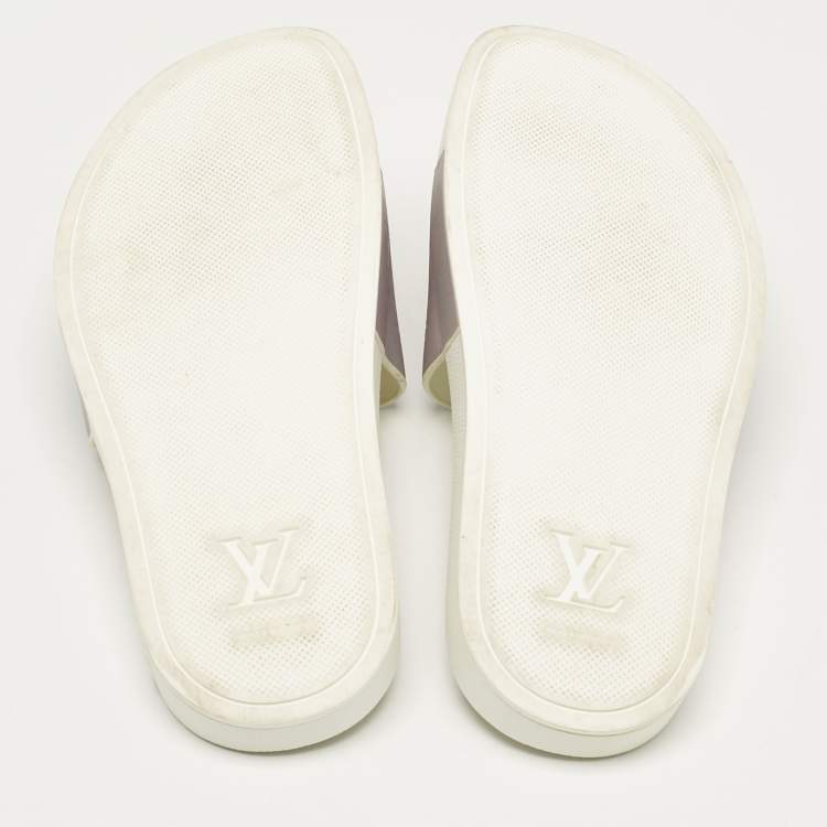 Pre Owned Louis Vuitton Purple PVC Waterfront Slide Sandals Size 40