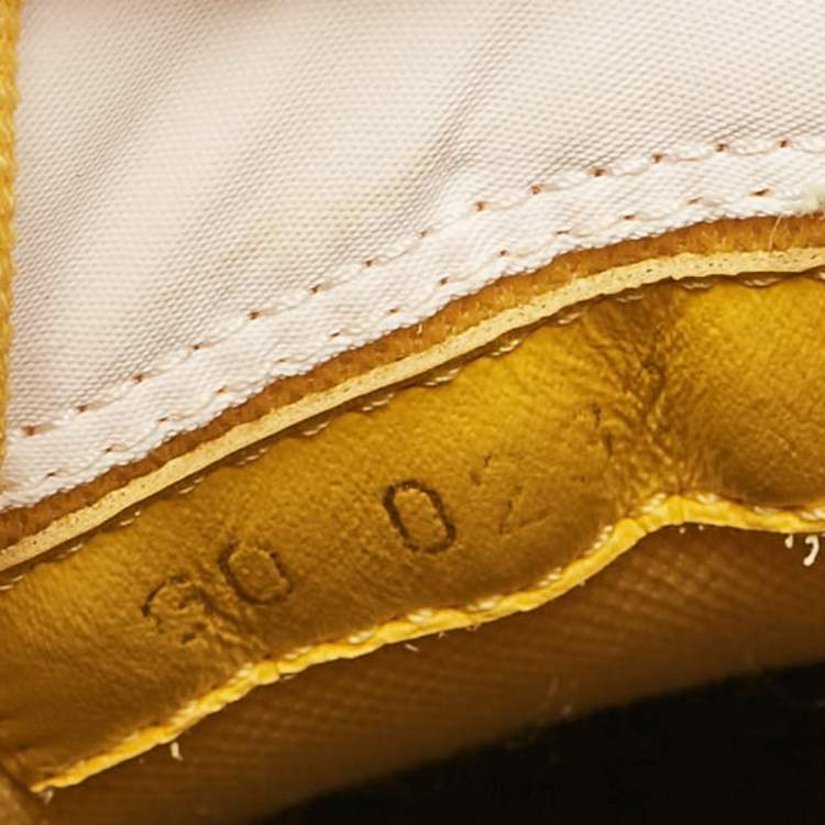 Pre Owned Louis Vuitton Yellow Leather and Monogram Denim LV Trainer Sneakers Size 41