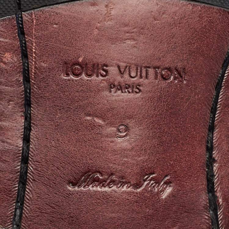 Pre Owned Louis Vuitton Black Brogue Leather Lace Up Oxfords Size 43