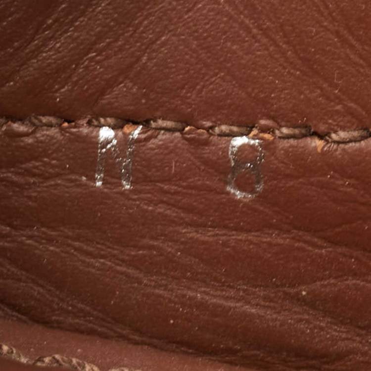 Pre Owned Louis Vuitton Brown Leather Arizona Bow Loafers Size 42