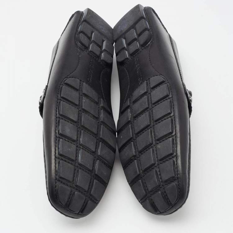 Pre Owned Louis Vuitton Black Leather Monte Carlo Loafers Size 44