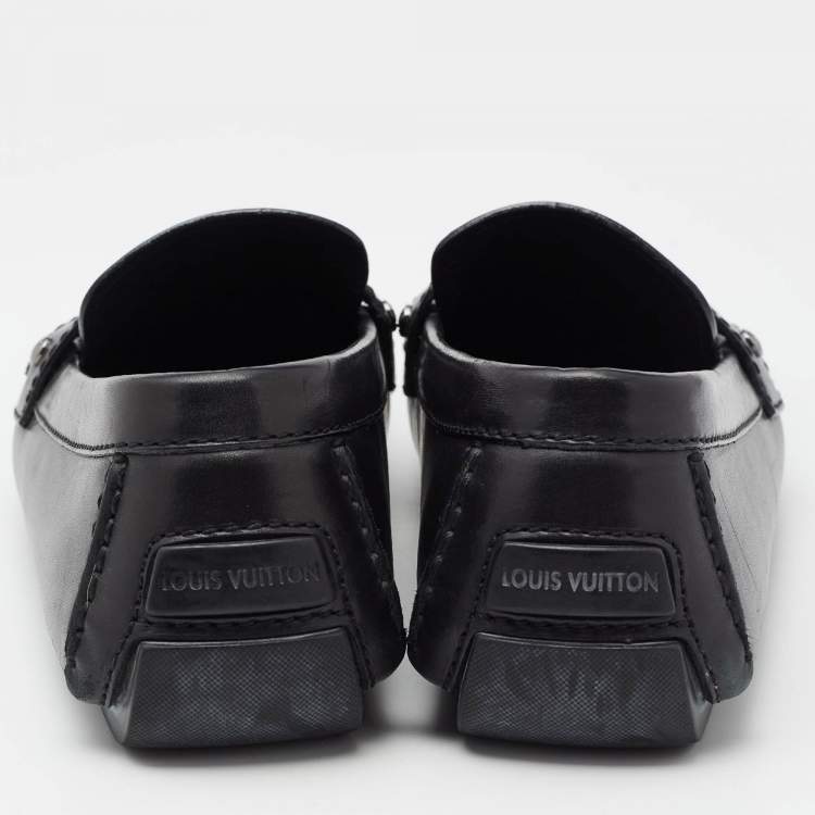 Pre Owned Louis Vuitton Black Leather Monte Carlo Loafers Size 44
