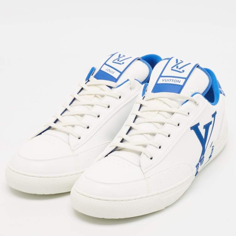 Pre Owned Louis Vuitton White Faux Leather Charlie Sneakers Size 46