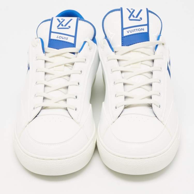 Pre Owned Louis Vuitton White Faux Leather Charlie Sneakers Size 46