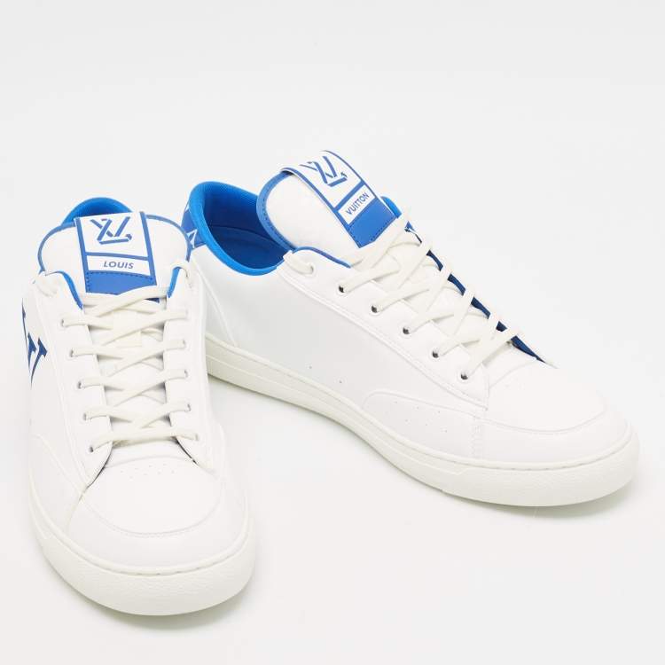 Pre Owned Louis Vuitton White Faux Leather Charlie Sneakers Size 46