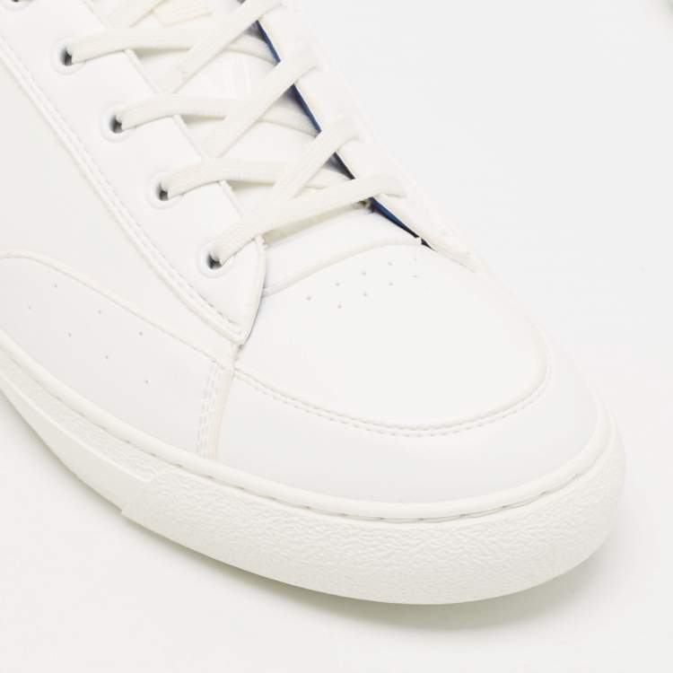 Pre Owned Louis Vuitton White Faux Leather Charlie Sneakers Size 46